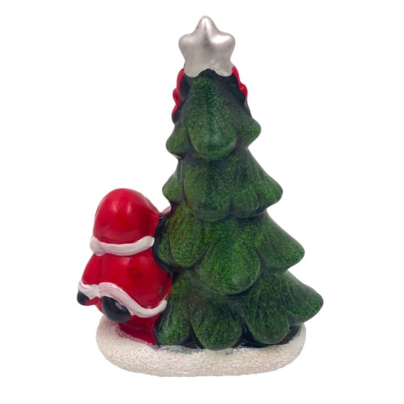 Ceramic Snowman w/ Christmas Tree Figurine Decor - Picture 2 of 5